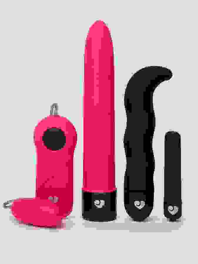 Lovehoney First Time Fun Vibrator Starter Kit (4 Piece), Black, hi-res